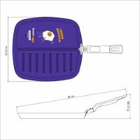 Frigideira Bistequeira 26cm Tramontina Azul Groovy Breakfast Alumínio Antiaderente Starflo