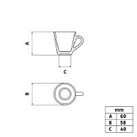 Xícara Café Filetada Tramontina Elisa Porcelana Com Borda Dourada 70ml Tramontina - 2