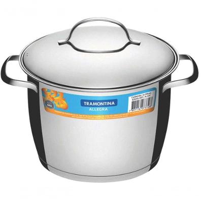 Caldeirão Allegra Tramontina Em Aço Inox E Fundo Triplo ø 24cm Tramontina