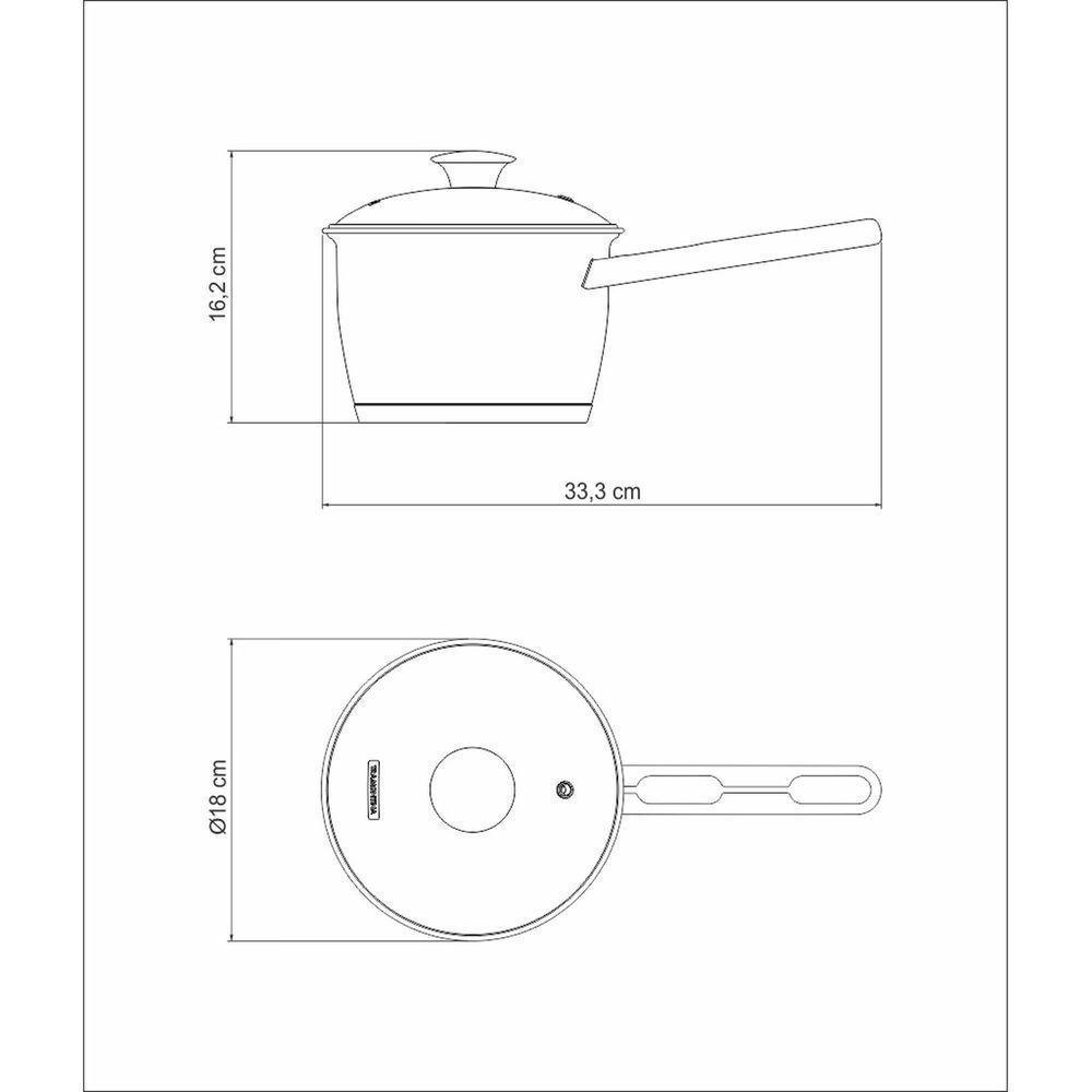 Panela Caldeirão Tramontina Allegra Cabo Aço Inox Fundo Triplo Tampa De Vidro 16cm 2,1l Tramontina - 2