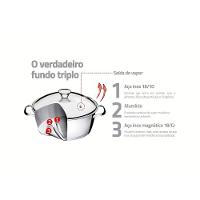 Panela Caldeirão Tramontina Allegra Cabo Aço Inox Fundo Triplo Tampa De Vidro 16cm 2,1l Tramontina - 6