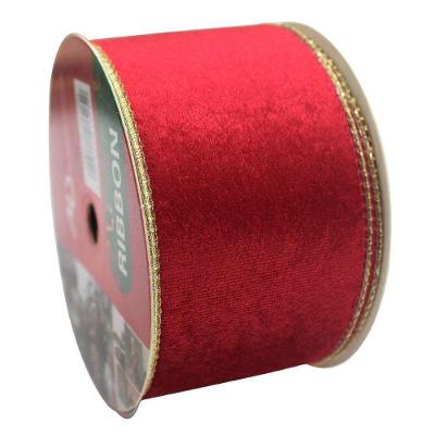 Kit 4 Fitas Aramadas Decoração Natalina 6cm X 9,14m Vermelha