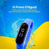 Relogio Digital Infantil Criança Led + Oculos Sol + Caixa Original Qualidade Premium Silicone Azul - 9