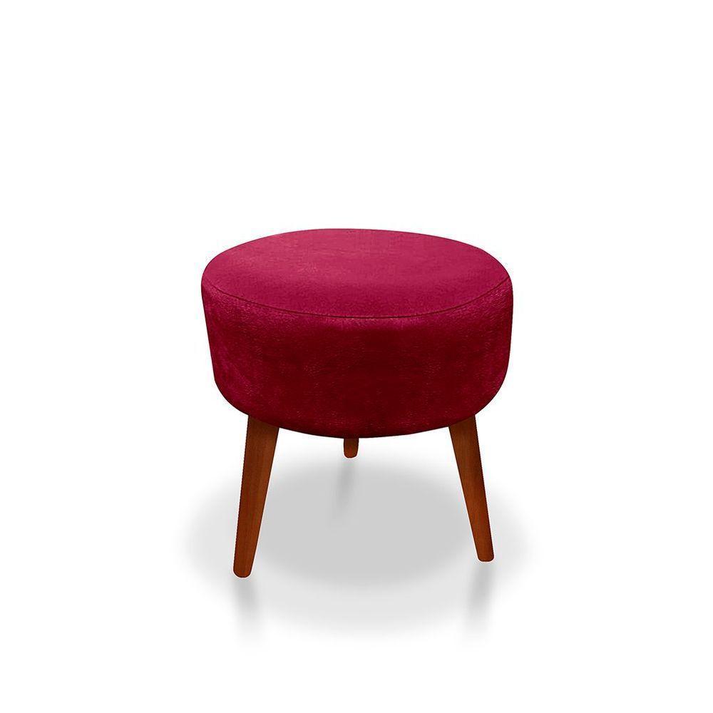 Kit C/ 01 Namoradeira Opala + 02 Puffs Redondo Danny + 02 Almofadas Suede Vermelho - 8