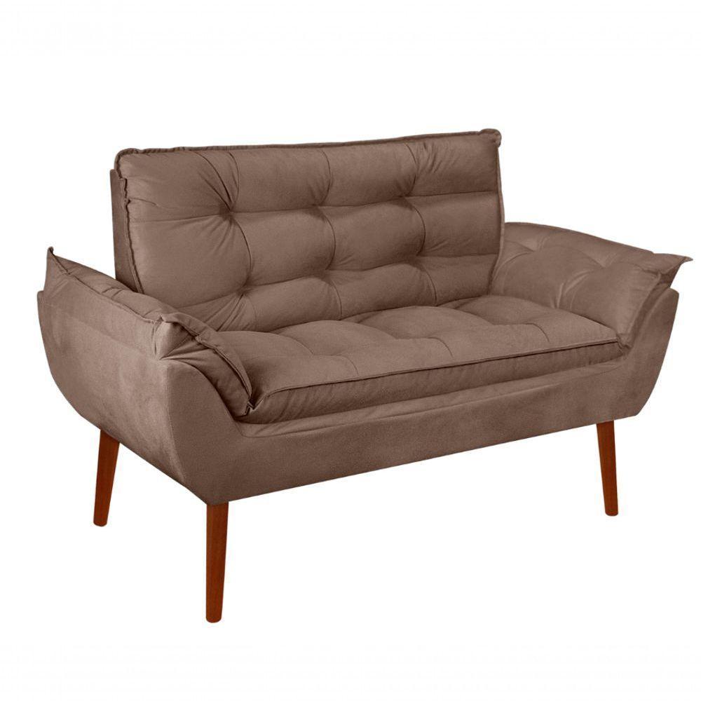 Kit C/ 01 Namoradeira Opala + 02 Puffs Redondo Danny + 02 Almofadas Suede Cappuccino - 7