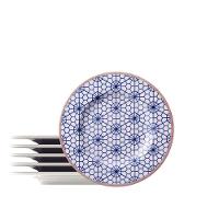 Kit Prato Sobremesa Tramontina Abstratta Porcelana Decorada 21cm 06 Peças Tramontina - 1