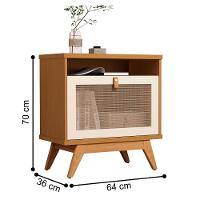 Mesa De Centro Com 1 Porta Em Ratam Renens Nature Pérola - 3