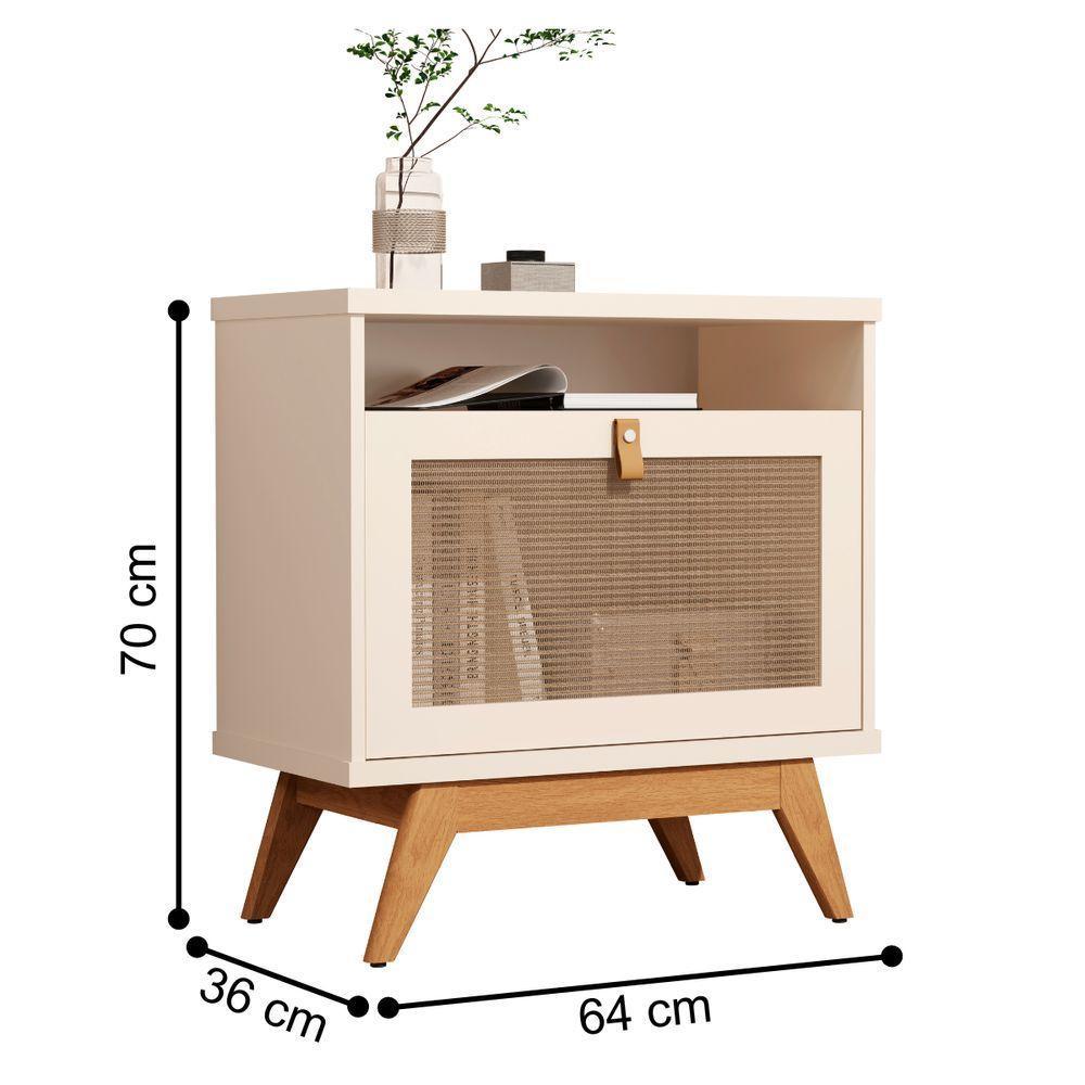 Mesa De Centro Com 1 Porta Em Ratam Renens Pérola - 3