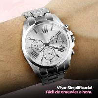 Relogio Prova Dagua Aço Inox Prata Casual Premium Feminino Social Casual Original Presente - 5