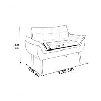 Kit C/ 01 Namoradeira Opala + 02 Puffs Redondo Danny + 02 Almofadas Suede Preto - 6