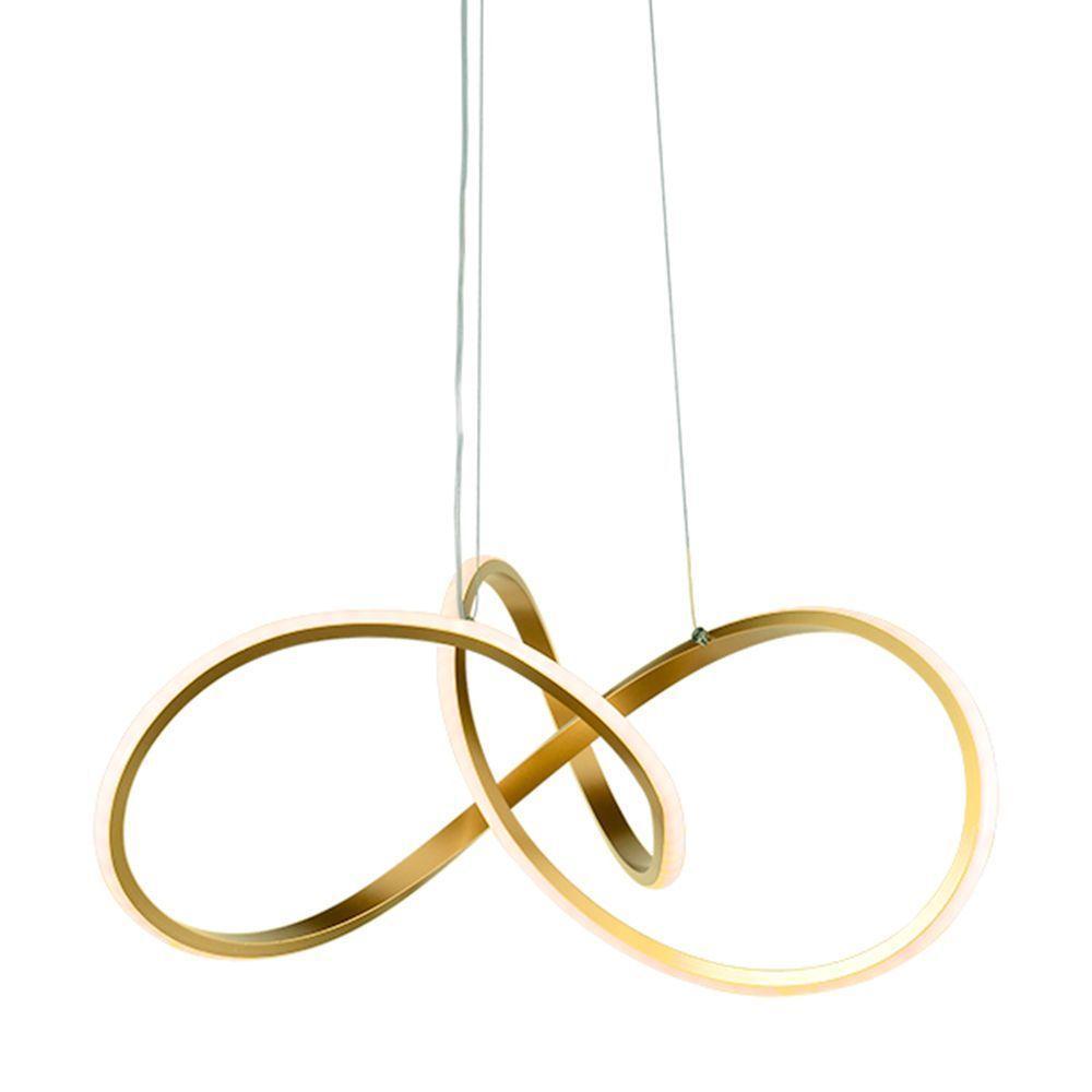 Lustre Pendente Taschibra Design Tóquio 30w Led 45cm Luz Quente 3000k Bivolt Ouro - 3