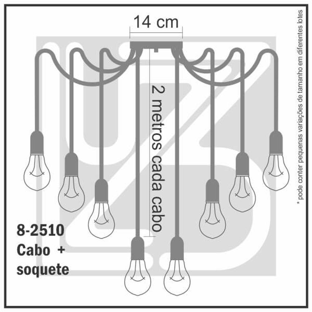 Lustre Aranha Com 8 Pendentes De 2 M + Soquetes - 3