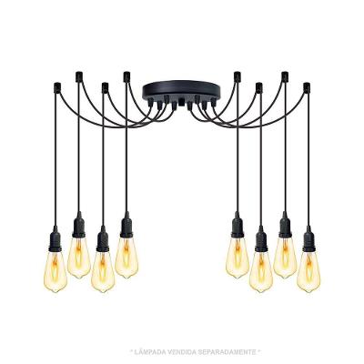 Lustre Aranha Com 8 Pendentes De 2 M + Soquetes