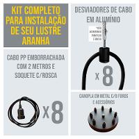 Lustre Aranha Com 8 Pendentes De 2 M + Soquetes