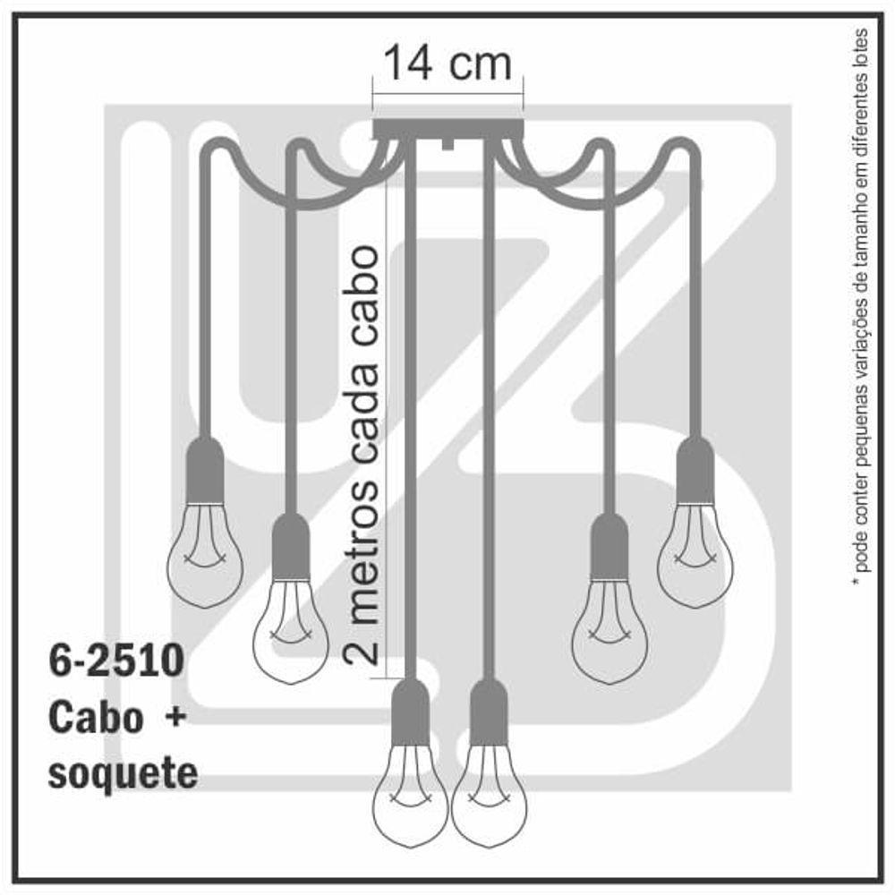 Lustre Aranha Com 6 Pendentes De 2 M + Soquetes - 5