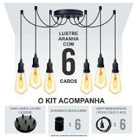 Lustre Aranha Com 6 Pendentes De 2 M + Soquetes