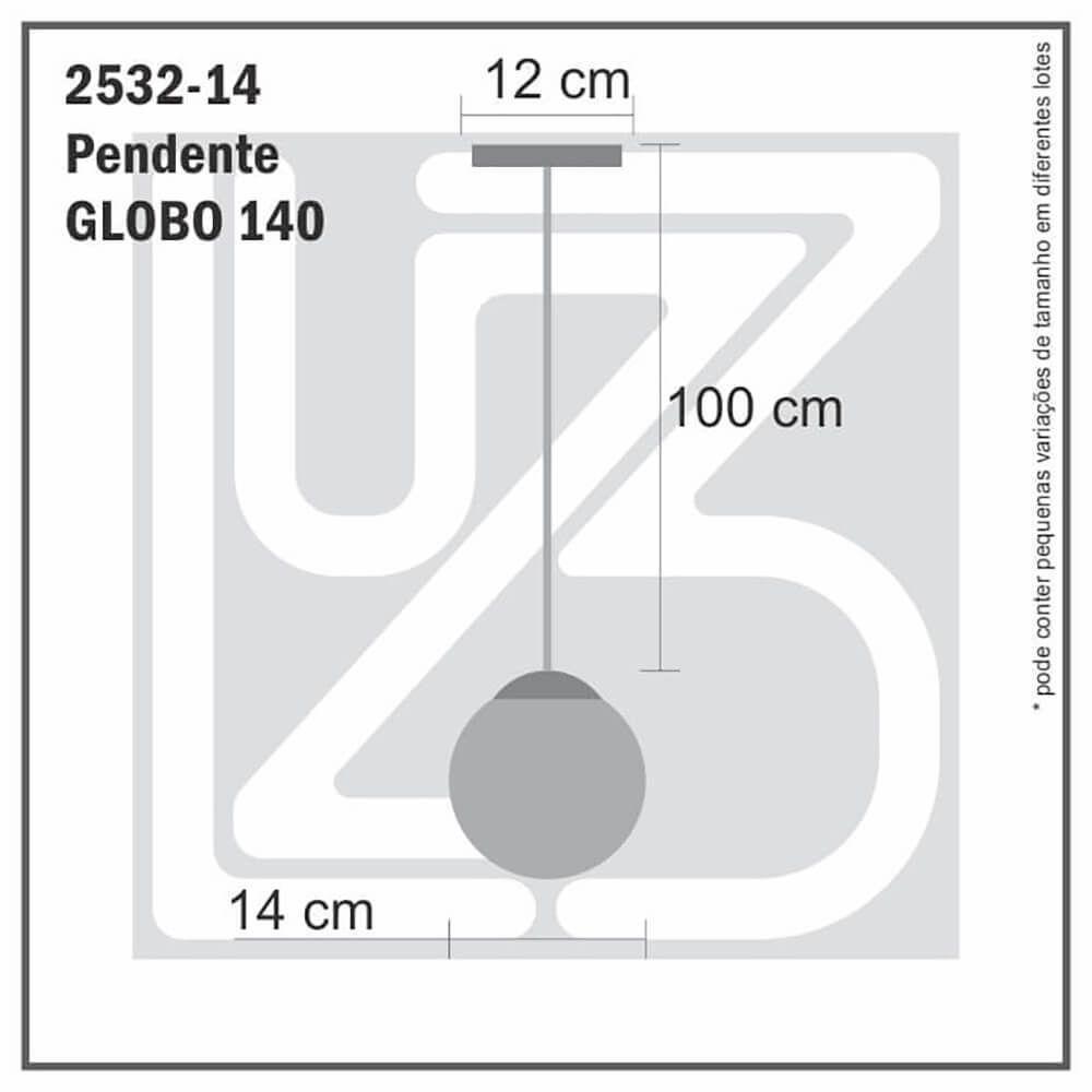 Pendente Globo Esfera De Vidro Fumê 14cm - Ouro - 3