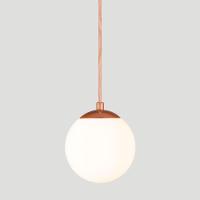 Pendente Bronze C/ Globo De Vidro Branco De 14cm + Led 2w - 2