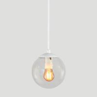 Pendente Branco C/ Globo De Vidro Cristal De 14cm + Led 2w - 3