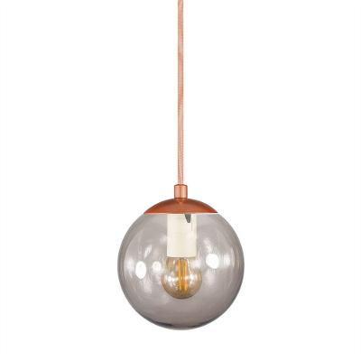 Pendente Globo Esfera De Vidro Fumê 14cm - Bronze