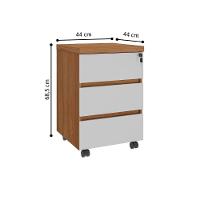 Conjunto De Mesa Em L E Gaveteiro Arara Freijó Branco - 5