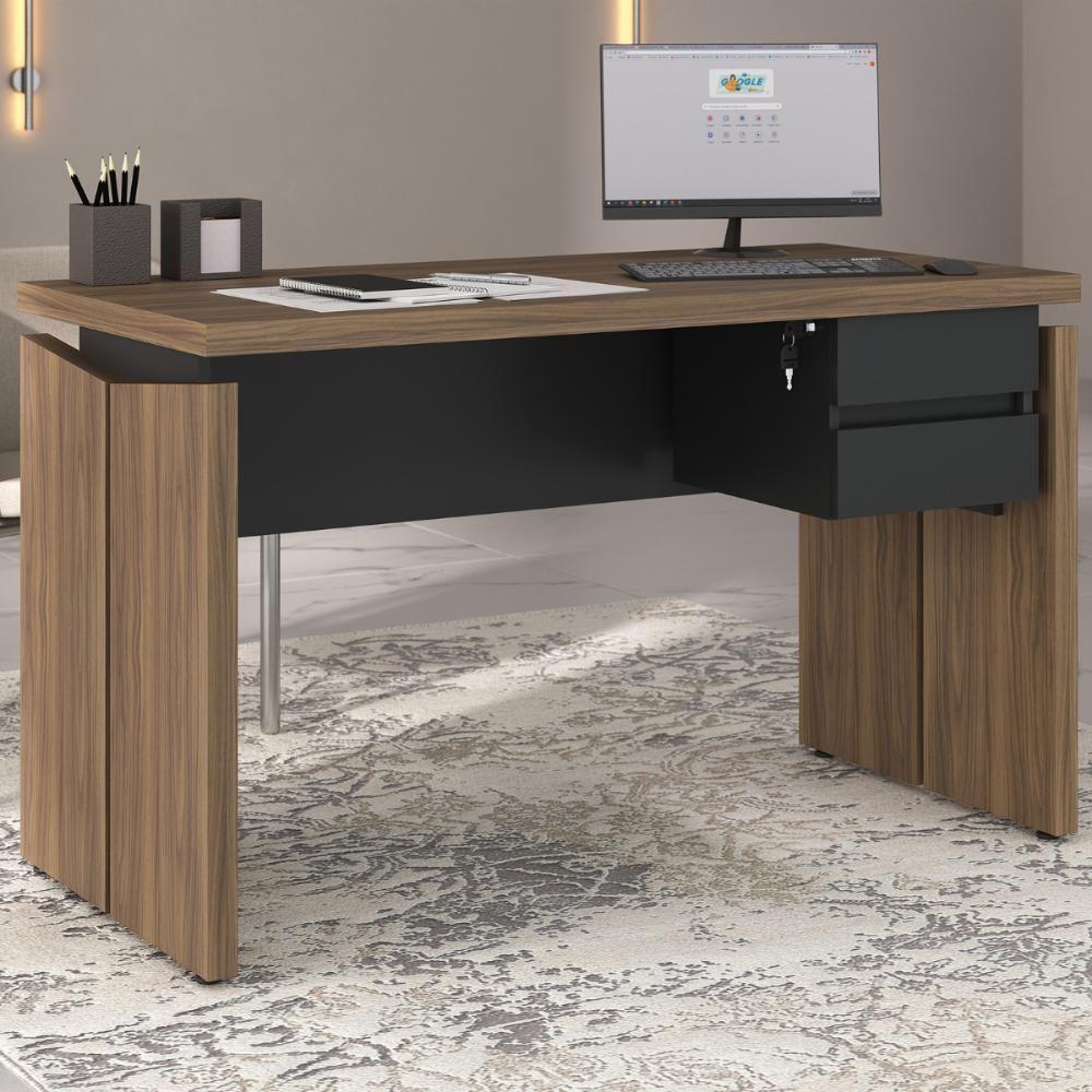 Mesa Para Escritório Guiana Nogal Preto - 2