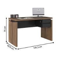 Mesa Para Escritório Guiana Nogal Preto - 3