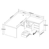 Mesa Para Escritório Viena Freijó Branco - 3