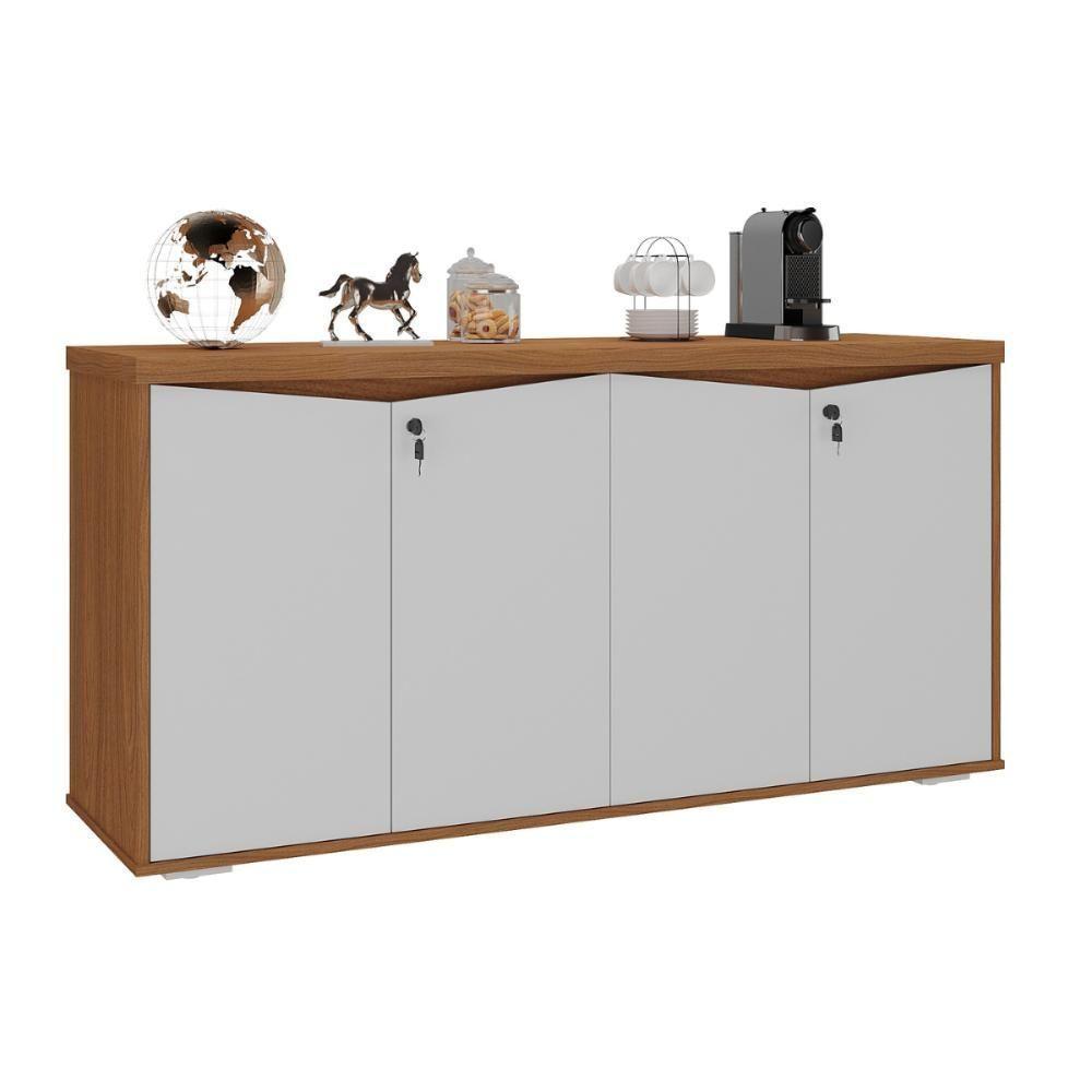 Mesa E Balcão 4 Portas Cuiabá Freijó Branco - 3