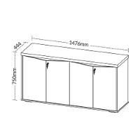 Balcão Com 2 Prateleiras E 4 Portas Sérvia Freijó Branco - 3