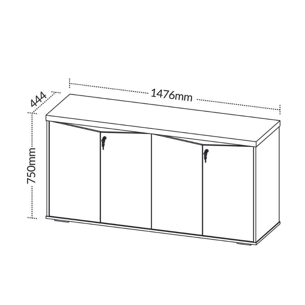 Balcão Com 2 Prateleiras E 4 Portas Sérvia Nogal Preto - 3