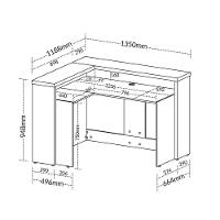 Balcão Para Secretária Romênia Freijó Branco - 3