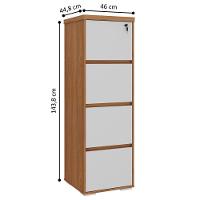 Arquivo Com 4 Gaveta Com Tranca Estônia Freijó Branco - 4