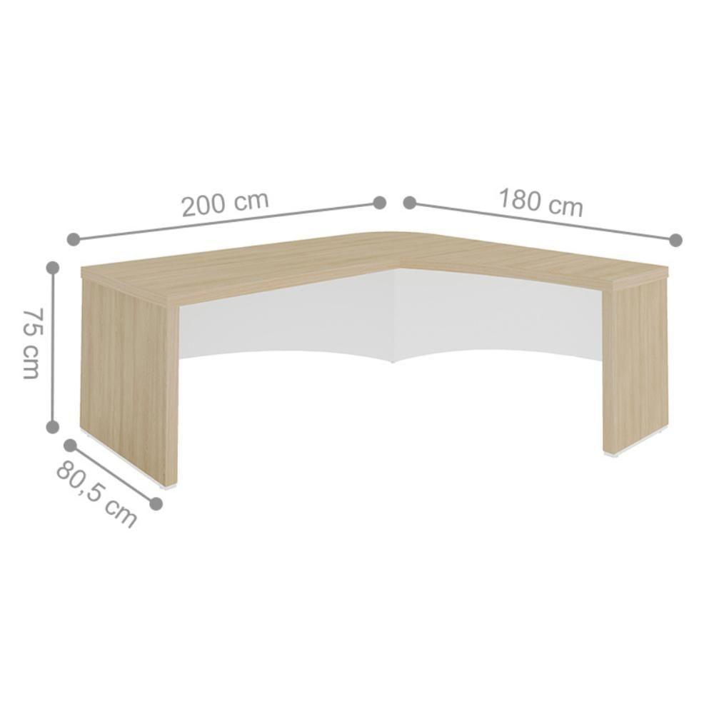 Jogo Completo Escritório Aveiro Carvalho Branco - 2