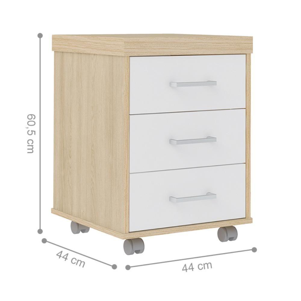 Jogo Completo Escritório Aveiro Carvalho Branco - 5