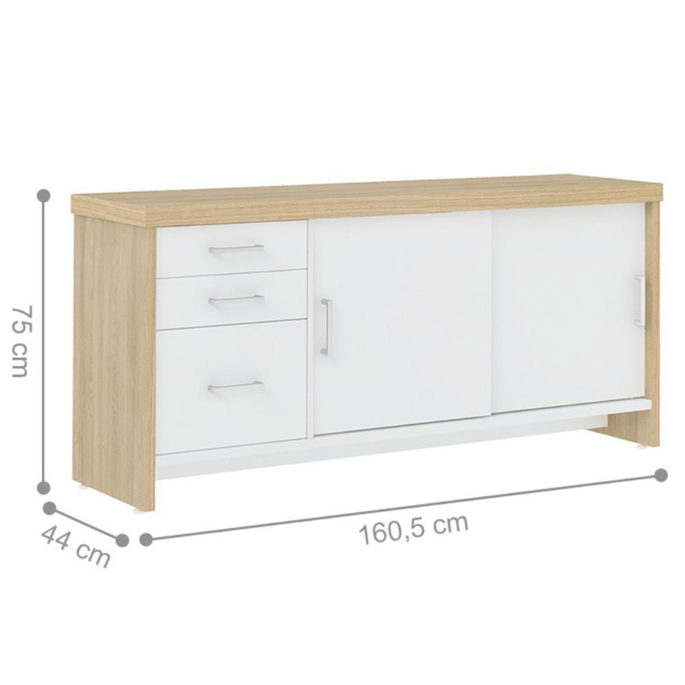 Jogo Completo Escritório Aveiro Carvalho Branco - 8