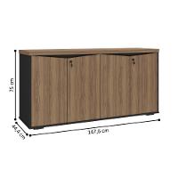 Jogo Para Escritório Completo Kyoto Nogal Preto - 5