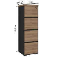 Arquivo Com 4 Gaveta Com Tranca Estônia Freijó Branco - 4