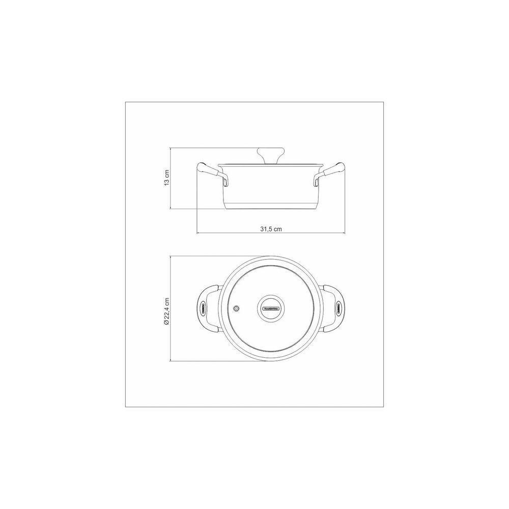 Caçarola Rasa Tramontina Solar Silicone Em Aço Inox Com Fundo Triplo 20 Cm 2,9 L Tramontina - 4