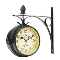 Relógio Estação Dupla Face Retrô Decoração New York Preto - 2