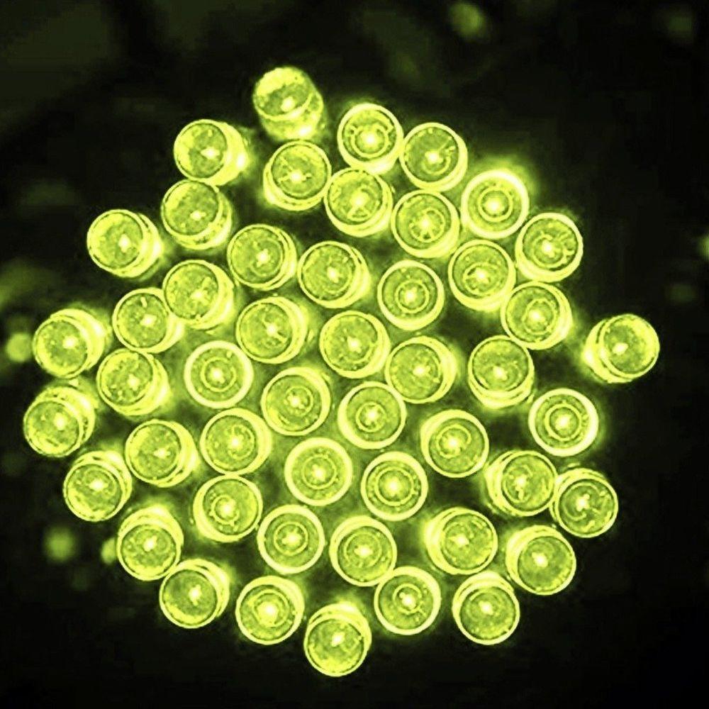 Pisca Cordão Solar Natal Led 100 Lâmpadas Luz Amarela 10m - 2
