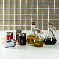 Kit 2 Galheteiros De Azeite Vinagre Molhos Vidro Com Tampa 250ml - 2