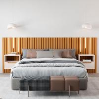 Cabeceira Com Mesas De Cabeceira E Led Oita Nature Pérola - 2