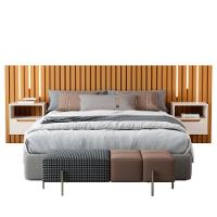 Cabeceira Com Mesas De Cabeceira E Led Oita Nature Pérola - 3