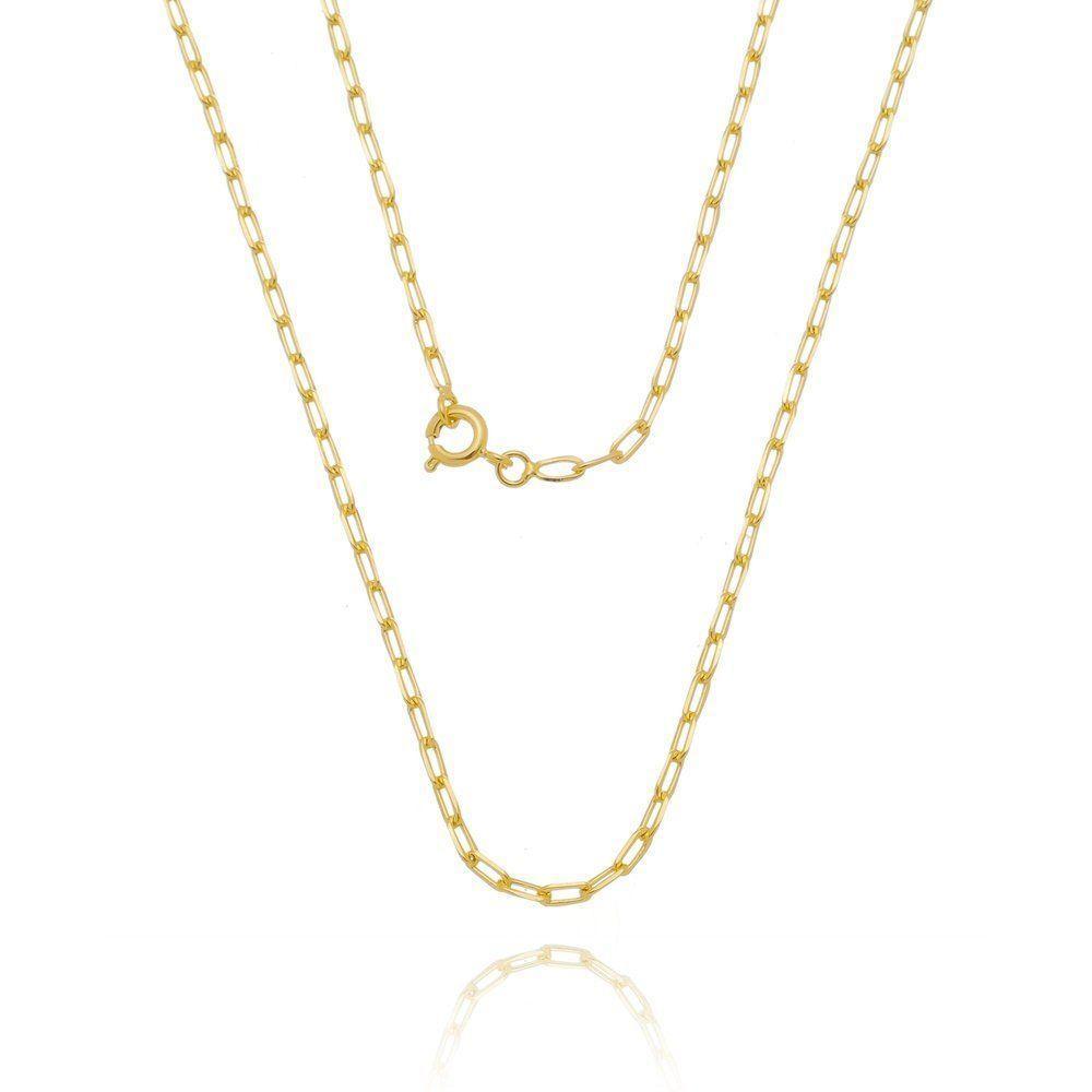 Colar Corrente Elo Cadeado Banhado A Ouro 18k - 70cm - 1