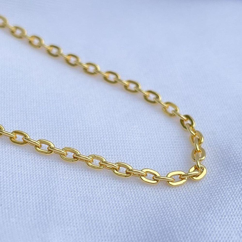 Colar Corrente Elo Cadeado Banhado A Ouro 18k - 70cm - 2