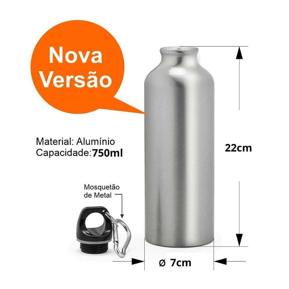 Garrafa Academia Squeeze Alumínio Prime Vermelha 750ml Mosquetão - Fratelli - 2
