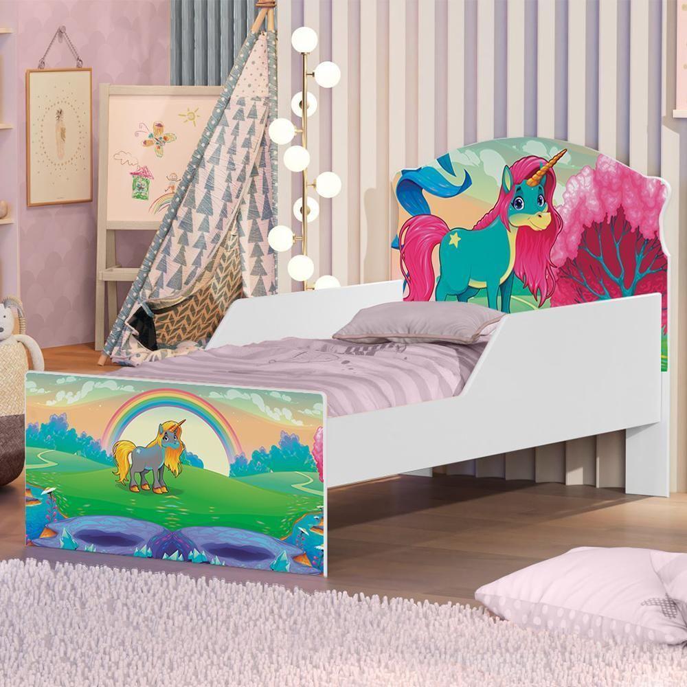 Cama Infantil Paraiso Unicórnio Com Colchão - 1