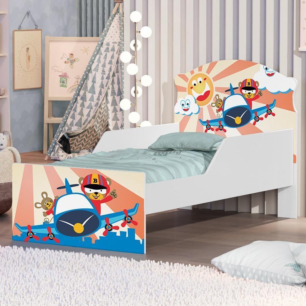 Cama Infantil Avião E Ursinho Com Colchão - 1