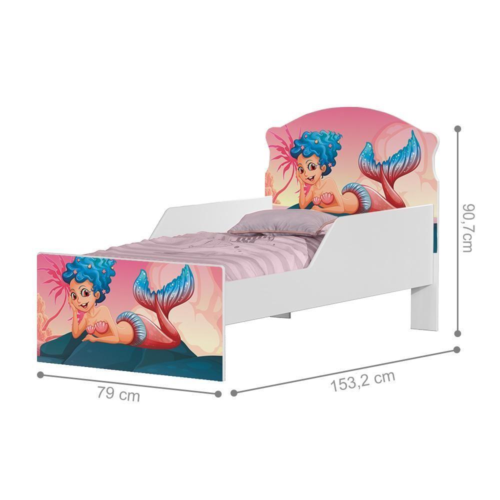 Cama Infantil Sereia Amiga Com Colchão - 4